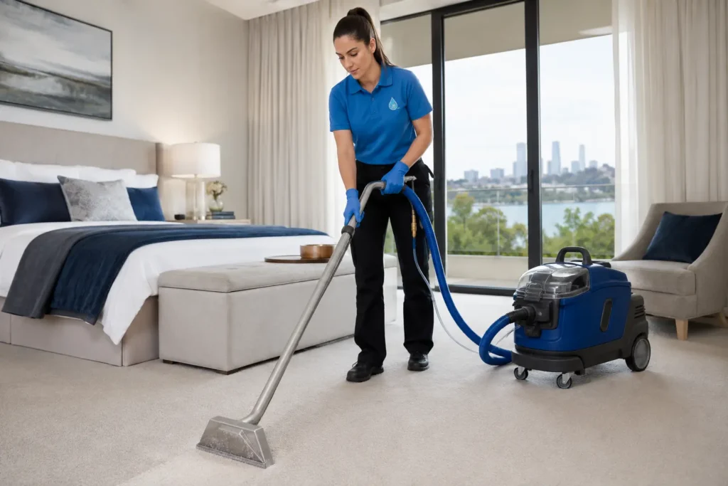 Freshly cleaned carpet in a Perth family home