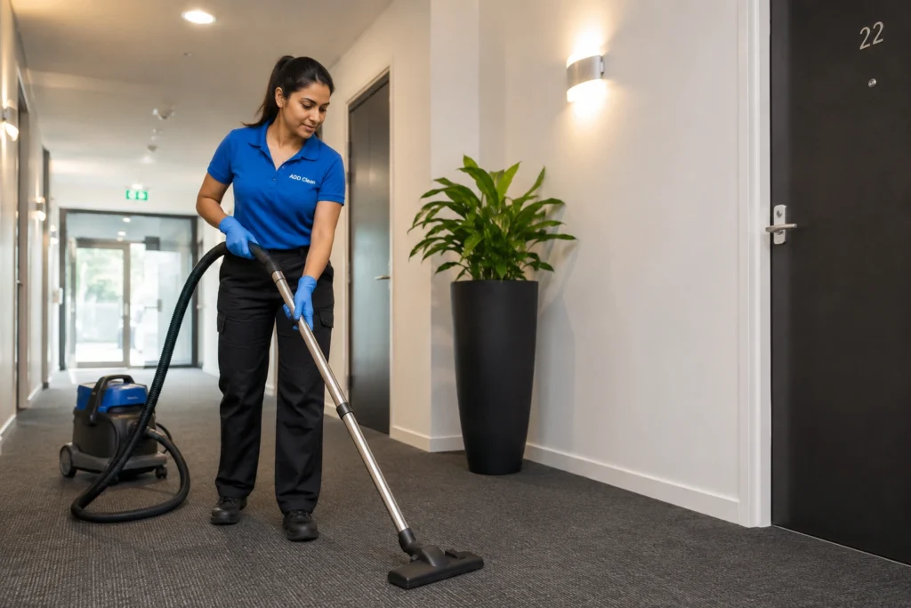 Add Clean cleaning common area floors in a Perth strata complex